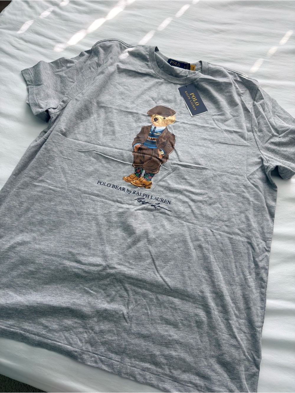 Ralph Lauren Light Gray Polo Bear Graphic Tee
